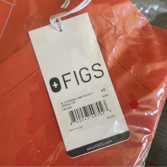 FIGS XS Set. Catarina, Petite Highwaist Zamora. Sunset Orange 🌅 - Picture 2 of 3